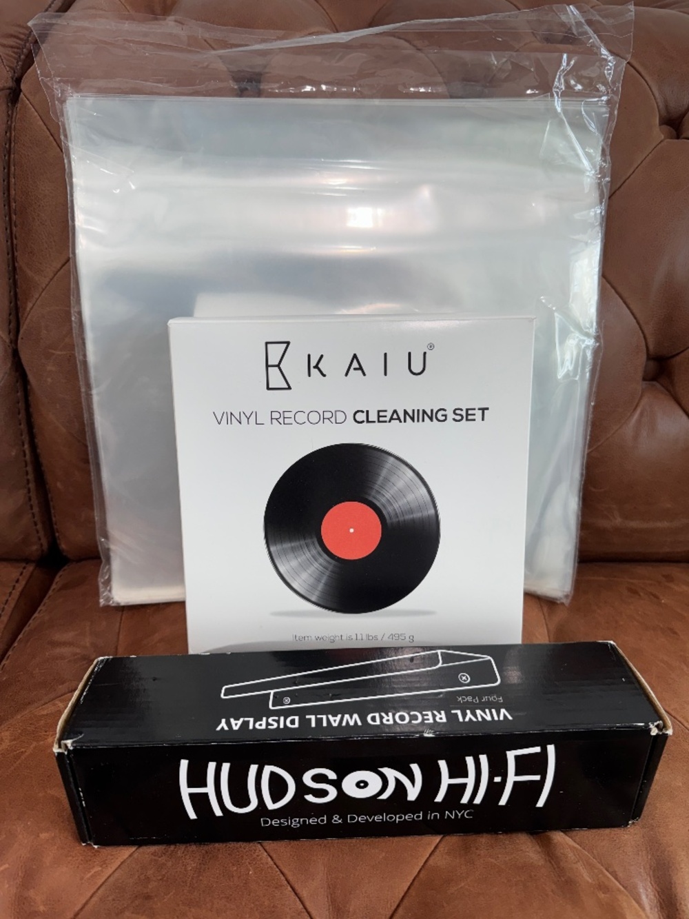 Vinyl Accessory Bundle - Kaiu Cleaning Set, Hudson Hi-Fi Album Shelves & Sleeves